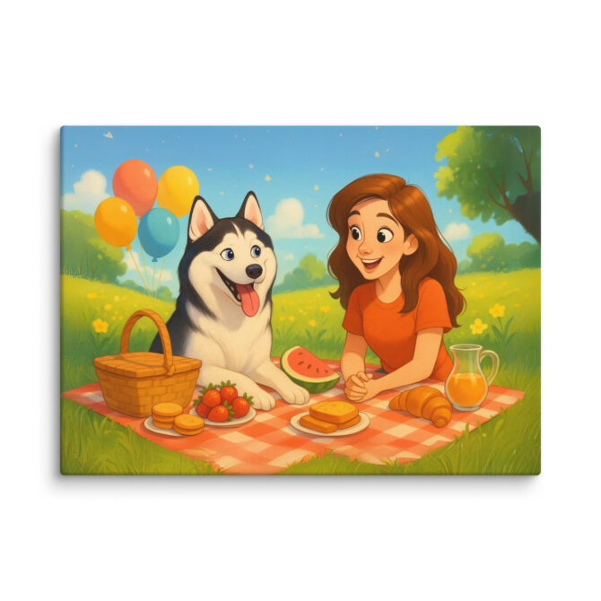 Disney-Style Pet Canvas – Family Picnic Motif - Image 5